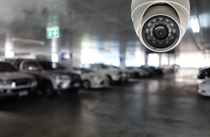 CCTV Camera in a Parking Lot